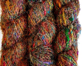 A-Grade Himalaya Recycled PURE SILK SOFT Yarn Knitting Woven Crochet 002 Multi Shaid