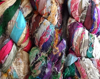 800 Grams A-Grade Himalaya Recycled RIBBON SILK SOFT Yarn Knit  Woven Crochet 8-Skeins