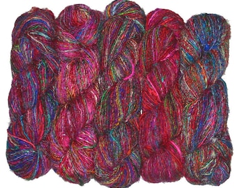 1500-Grams A-Grade Himalaya Recycled PURE SILK SOFT Yarn Knit Woven Crochet 15 Skeins