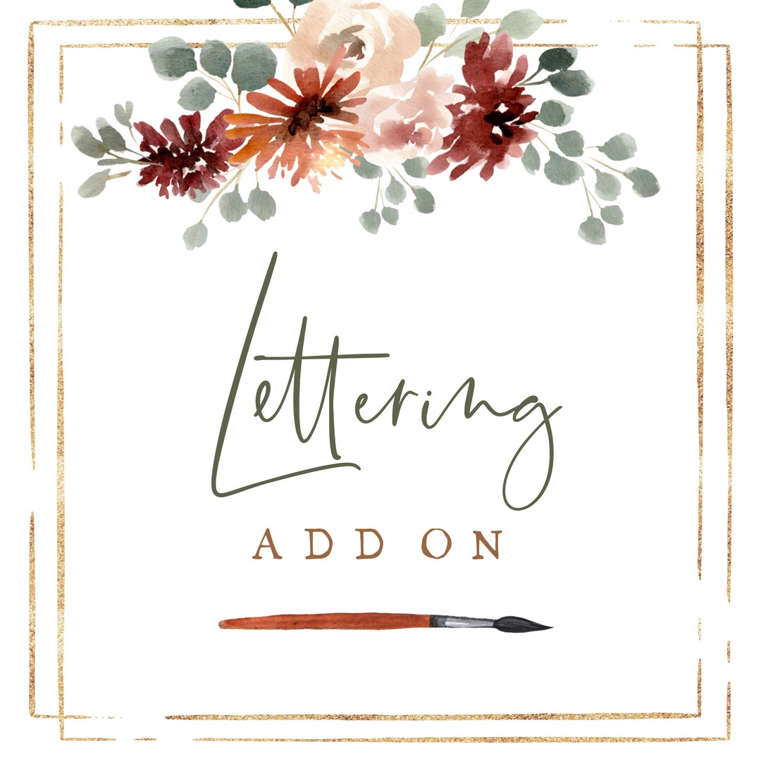 Lettering Add On - Etsy