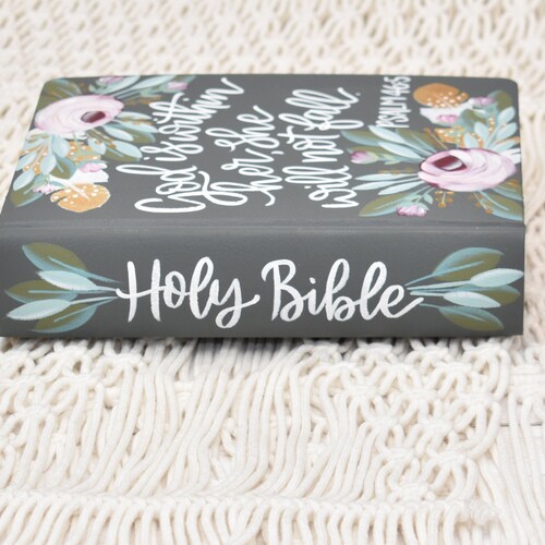 Hand Painted Bibles, Graduation, Baptism, Holy Bible, Personalized shops Keepsake