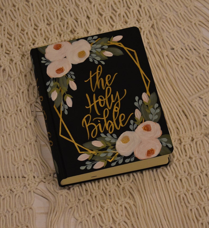 Hand Painted Bible Personal Bible Personalized Keepsake