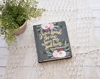 Hand Painted Bible, Wedding Guest Book Alternative, Personalized Keepsake