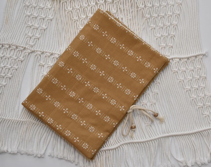 Featured listing image: Hand Quilted Bible Case, Organic Linen Book Sleeve, Kindle Scribe iPad Bag
