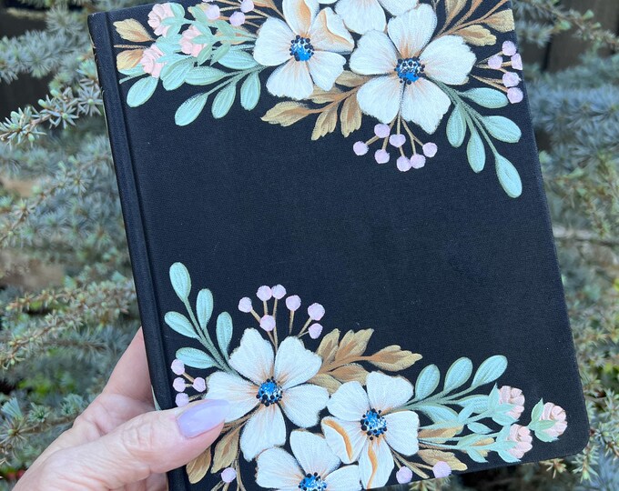 Featured listing image: Hand Painted Bible, Quick Ship, Slight flaw, NIV Journaling, Custom Keepsake