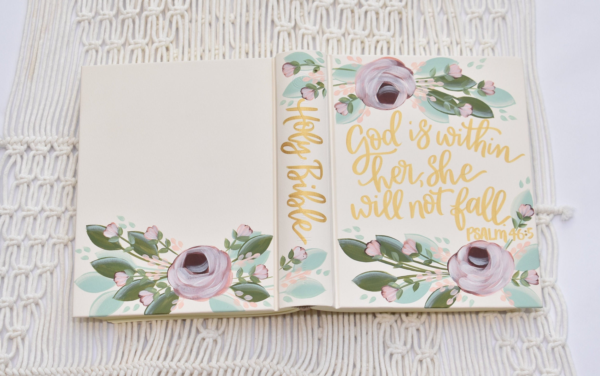 Hand-Painted, Custom Hannah Style Bible - Wheat and Honey Co.
