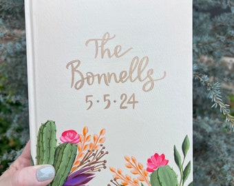 Hand Painted Bible, Specialized Floral Design, Hand Painted Cactus and Succulents, Personalized Keepsake