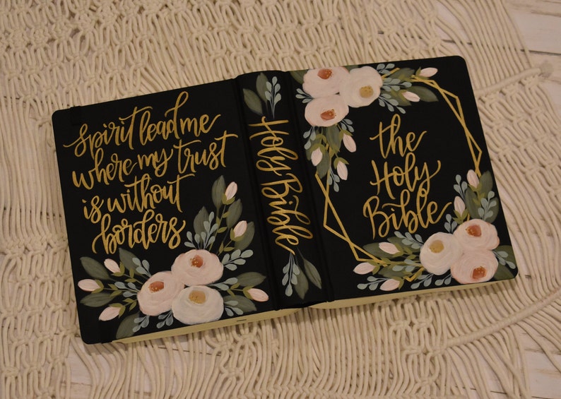 Hand Painted Bible Personal Bible Personalized Keepsake