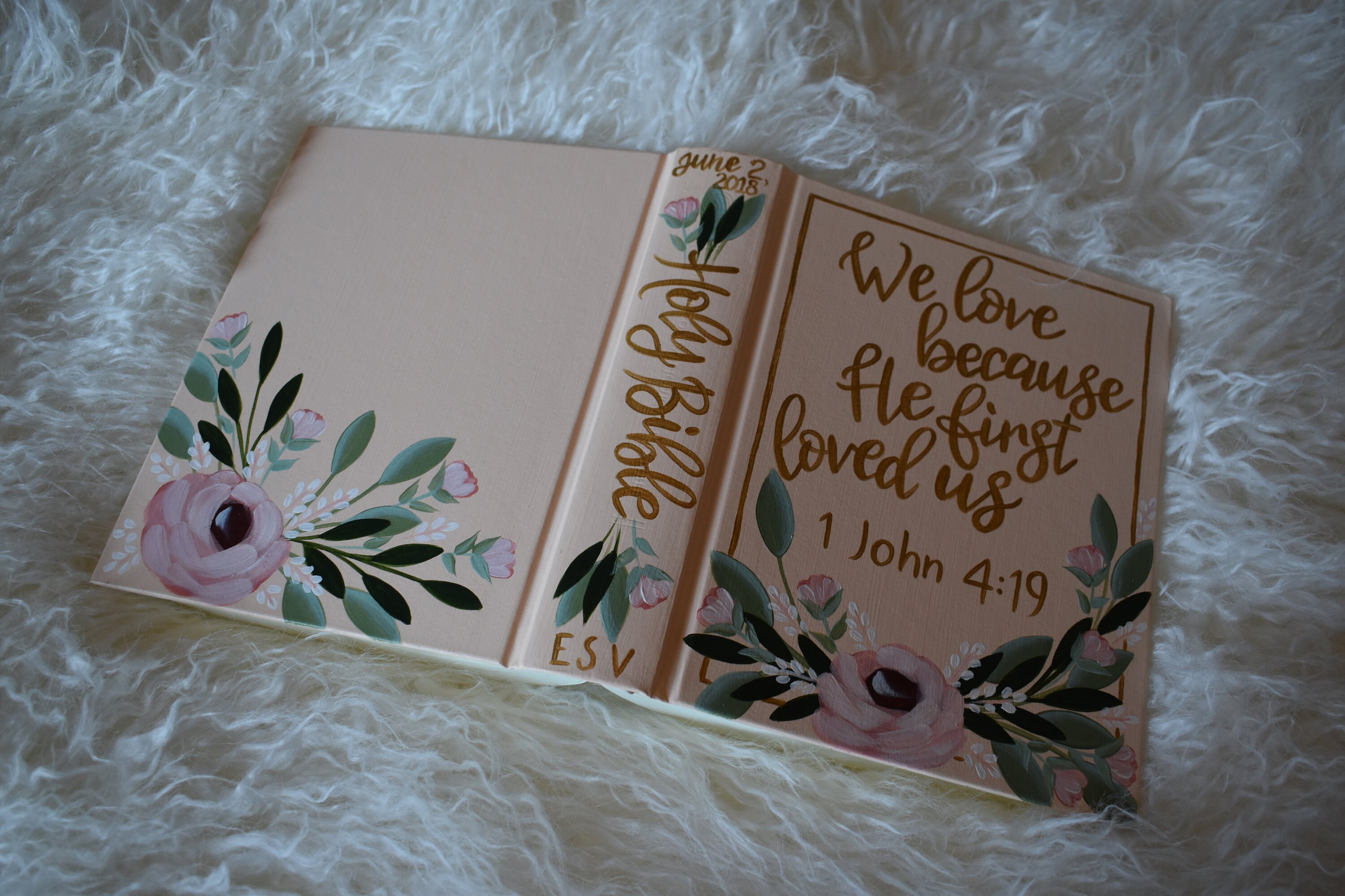 Hand Painted Bibles SALE Wedding Guest Book Alternative Home