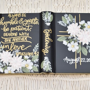 Hand Painted Bible, Specialized Floral Design, Wedding Bible, Custom Keepsake