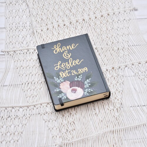 Hand Painted Bible, Wedding Bible, Guestbook Alternative, Personalized Keepsake shops