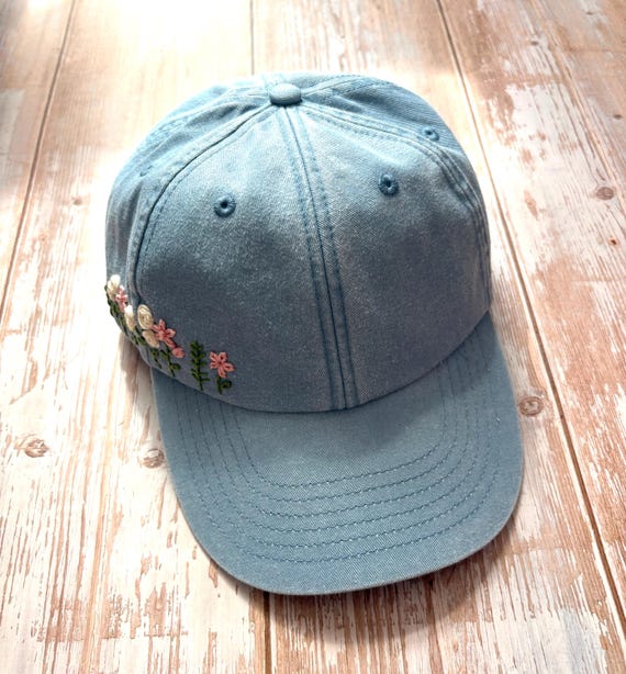 Floral Denim Cap with Blue Accents Blue Floral Trucker Hat | Hobby Lobby | 2612398 main image 4