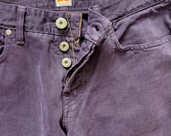 Y2K paarse denimjeans - Boss Orange Hugo Boss 34/32, Unique Color Denim