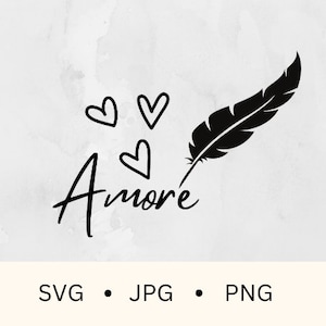 Das ist amore svg, romantischer Buchstabe svg, Liebhaberbriefdesign, Federstift, Hochzeitsschild, Hochzeitsgruß, png, jpg,