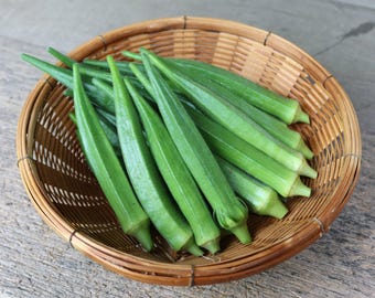 Emerald Okra Seeds Non-GMO Heirloom, Tracking Included, Gardening Gift, Heirloom Seeds, Homegrown Okra