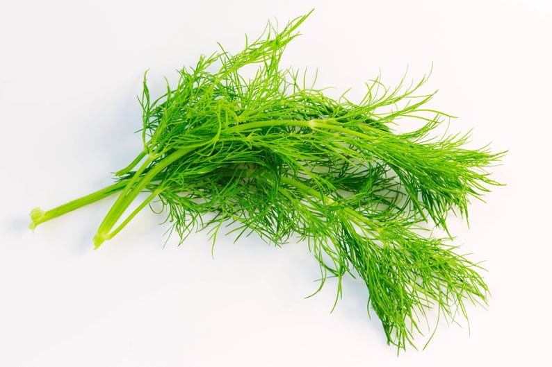 a bunch of green grass sitting on top of a white table