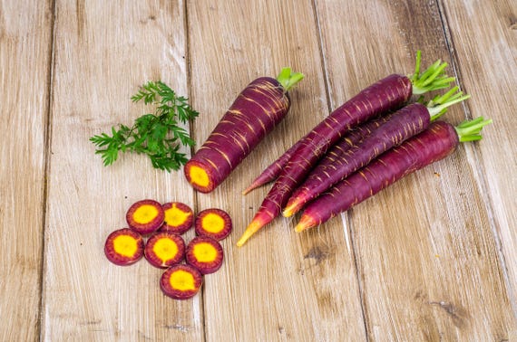 Cosmic Purple Carrot Seeds Non-GMO, Tracking Included, Heirloom Vegetable Seeds, Gardening Gift, Urban Gardening