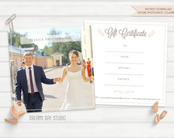 gift certificate template 7x5 photo gift card printable etsy