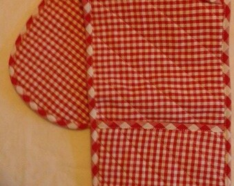 American gingham red Potholder