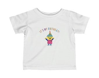 Charlie's Colorform City It's My Birthday Infant Long Sleeve BodysuitGifts For Kids/Children Gifts/Nursery Decor/Netflix/