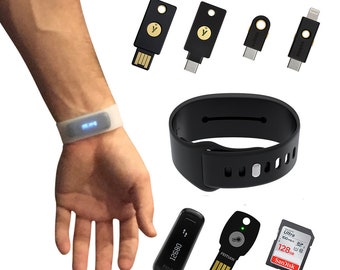 Pocketbands 3.0 Universal Wristband For Yubico Yubikey, 5C, Security Key NFC 5 NFC 5Ci Fips 4 4C Fido U2F Neo Two Factor Authentication USB