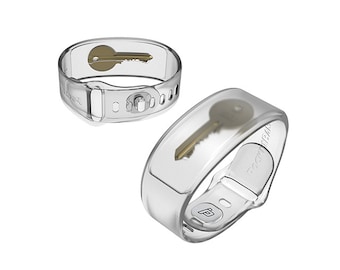 NUEVA PocketBands 3.0 - Pulsera transparente con bolsillo para llaves y dinero Fitbit One y Fitbit Nueva pulsera negra transparente