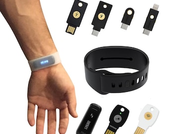 Pocketbands 3.0 Universal Wristband For Yubico Yubikey, 5C, Security Key NFC 5 NFC 5Ci Fips 4 4C Fido U2F Neo Two Factor Authentication USB