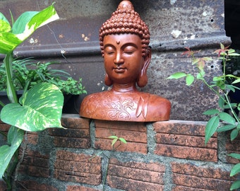 Wooden Carved Amida Buddha Head