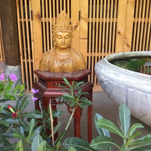 Wooden Carved Kwan Yin Bodhisattva Head