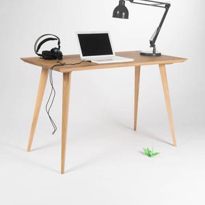 EDGE – Wooden desk, office table, bureau, mid century modern, solid oak wood