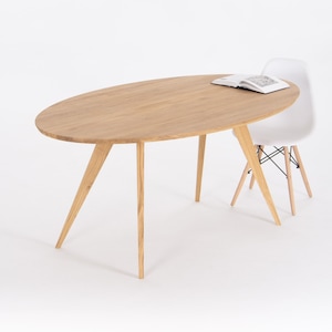 OKKO – Oval dining table, large kitchen table, made of solid oak wood, oval oak dining table for 6