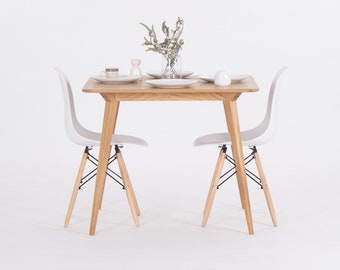 Small oak dining table, dining table for small space, small kitchen dining table for four, compact dining table, small dining table