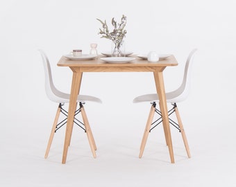 Small oak dining table, dining table for small space, small kitchen dining table for four, compact dining table, small dining table