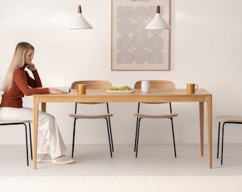 HYGG – dining table made of solid oak wood, mid-century modern, scandinavian design