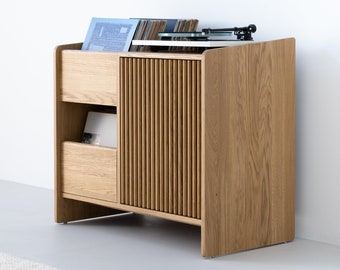 FUSE – record storage: crafted oak cabinet for turntables and vinyls; Limited-Time Offer Free & Fast Shipping