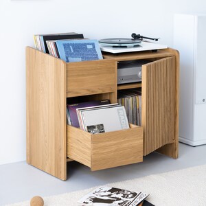 FUSE – record storage: crafted oak cabinet for turntables and vinyls; Limited-Time Offer Free & Fast Shipping