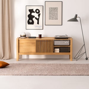 Aparador para Vinilos, Mueble Bajo de Roble JAMM LOW 160 – Diseño Retro Moderno
