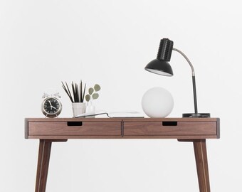 Walnut Desk Dressing Table Bureau Mid Century Modern Etsy