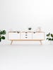 Mid century modern sideboard, retro console cabinet, white credenza 