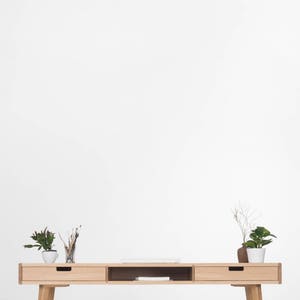 HEIM – Mid-century Computer Desk With Drawers and Storage, Made of Oak ...