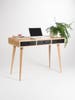 Small modern desk, bureau, dressing table, oak wood, mid century modern, customized size and finish