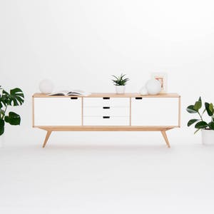 Mid century sideboard, modern credenza, black tv stand image 5