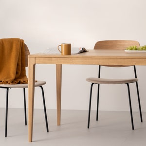 HYGG dining table made of solid oak wood, mid-century modern, scandinavian design Limited-Time Offer: Free & Fast Shipping image 5