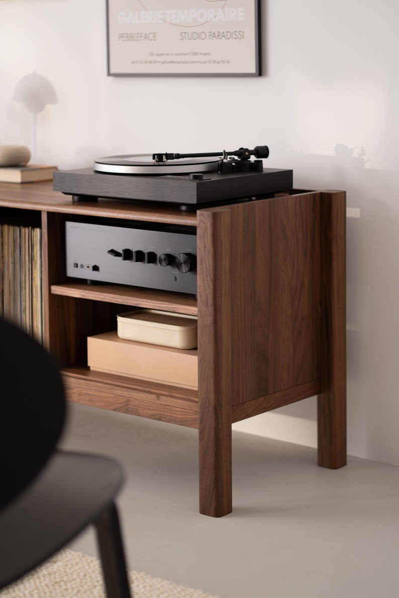 JAMM LOW 160 - Japandi TV stand - Walnut media console and sideboard for bedroom or living room image 8