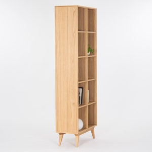 Bookcase, bookshelf, mid century modern, scandinavian, shelf unit made of oak wood image 4