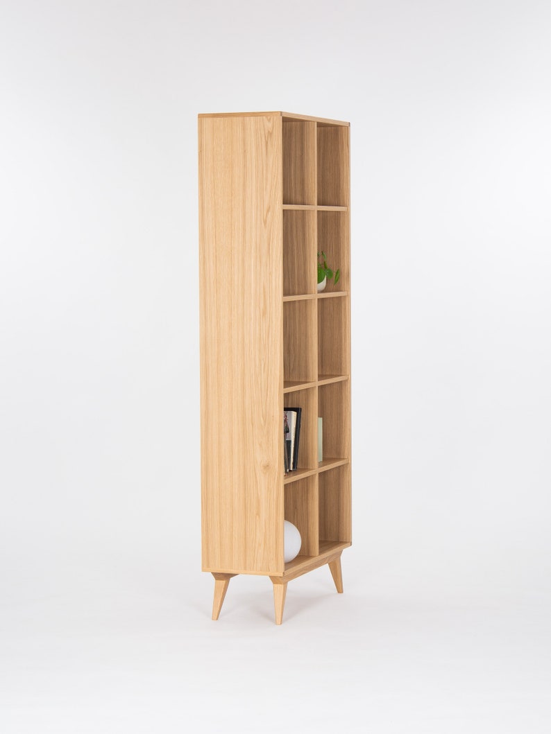 Bookcase, bookshelf, mid century modern, scandinavian, shelf unit made of oak wood image 4