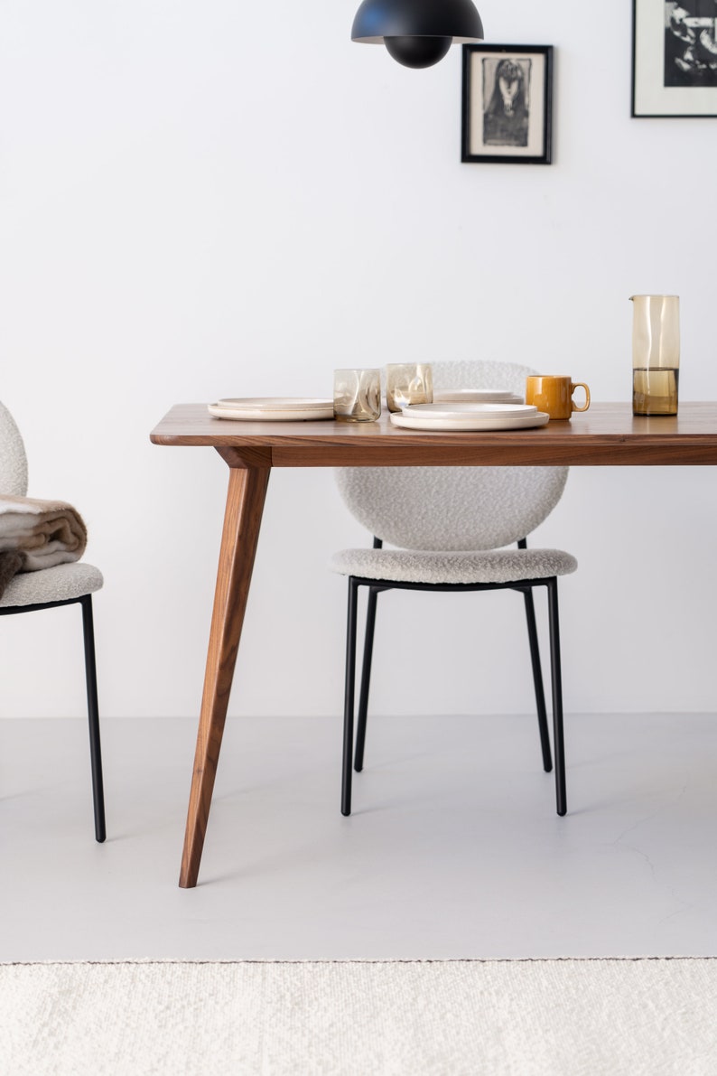 YRKE dining table made of American walnut wood, mid century modern image 6