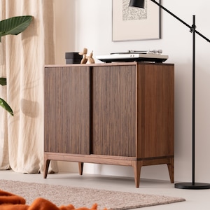 TONN HIGH 101 Record player stand, vinyl record storage made of solid American walnut wood Limited-Time Offer: Free & Fast Shipping image 3