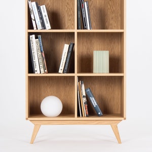 Bookcase, bookshelf, mid century modern, scandinavian, shelf unit made of oak wood image 6