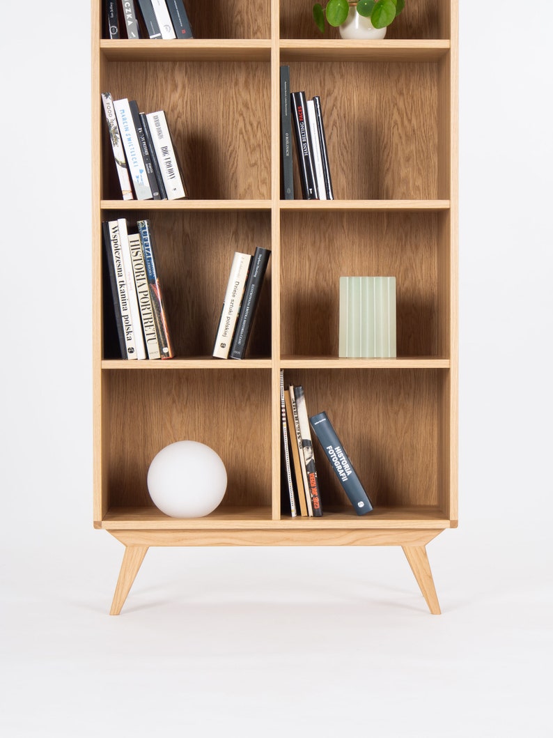 Bookcase, bookshelf, mid century modern, scandinavian, shelf unit made of oak wood image 6